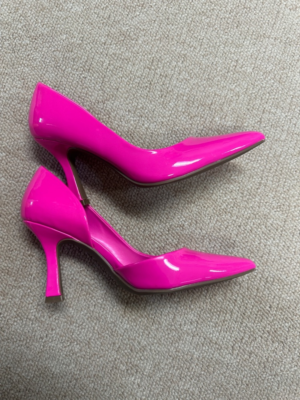 Worthington Women's Hot Pink Patent Pointed-Toe High Heels size 8 - Picture 2 of 5